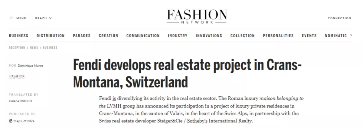 Fendi develops real estate project in the heart of the Swiss alps! Why?