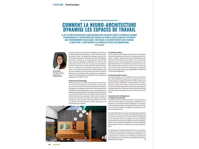 HR Today – Comment la neuro-architecture dynamise les espaces de travail