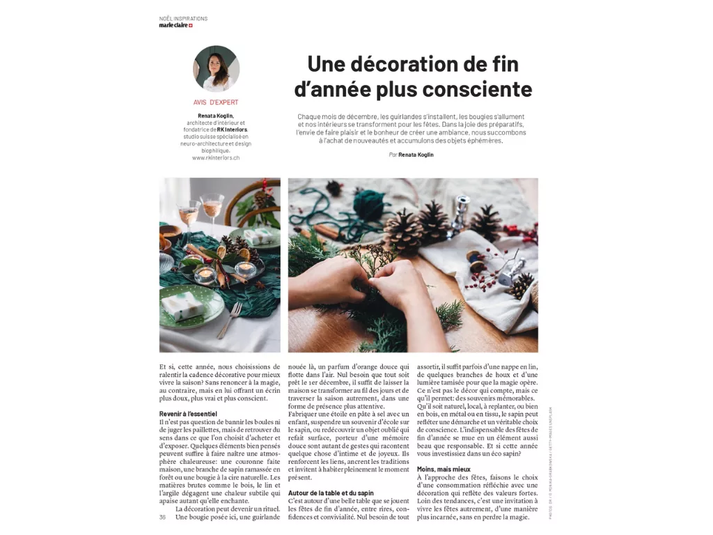 Marie Claire – Decoração de Natal: rumo a um fim de ano mais consciente