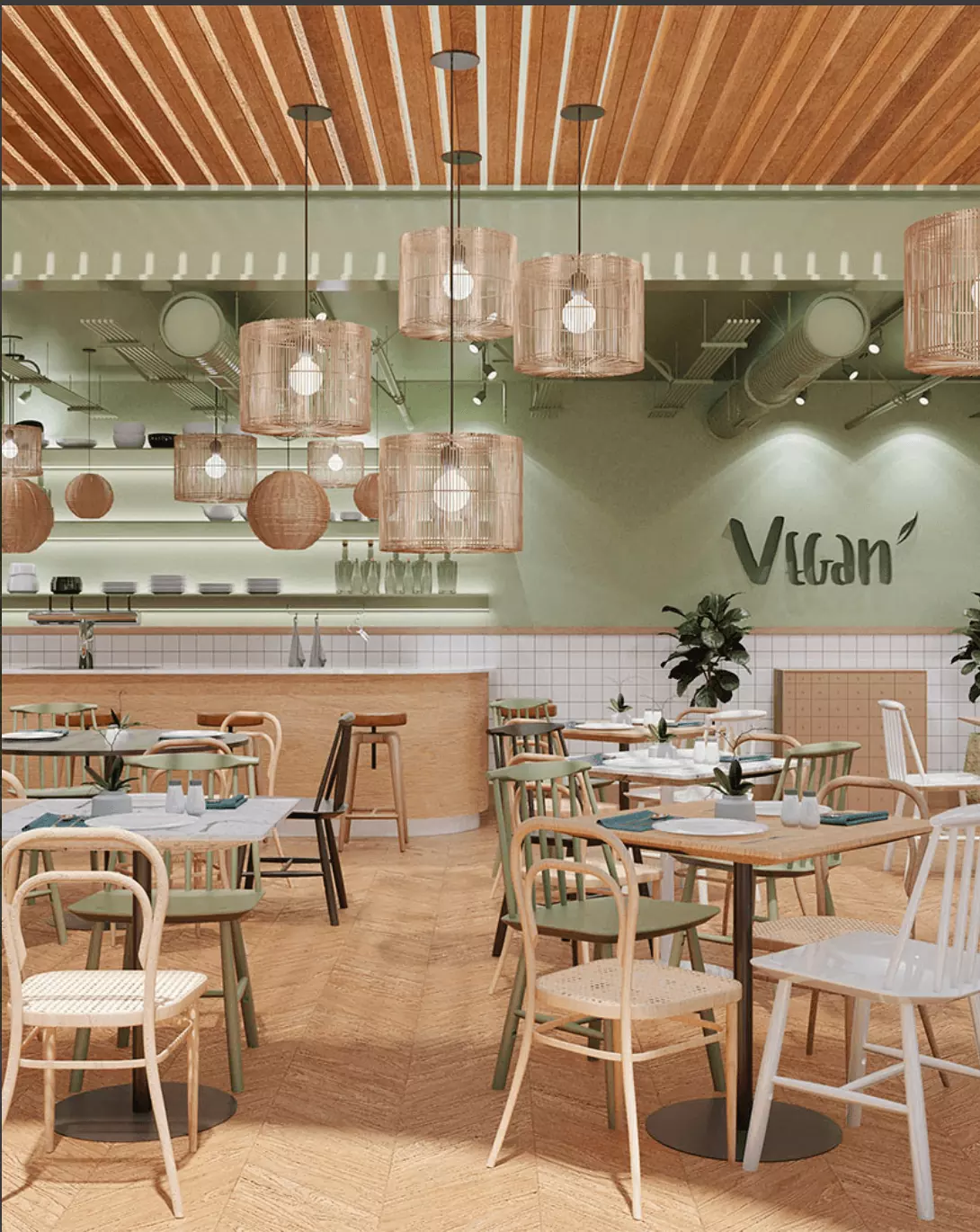 Restaurant Vegan, Design d'intérieur · restaurant · 7