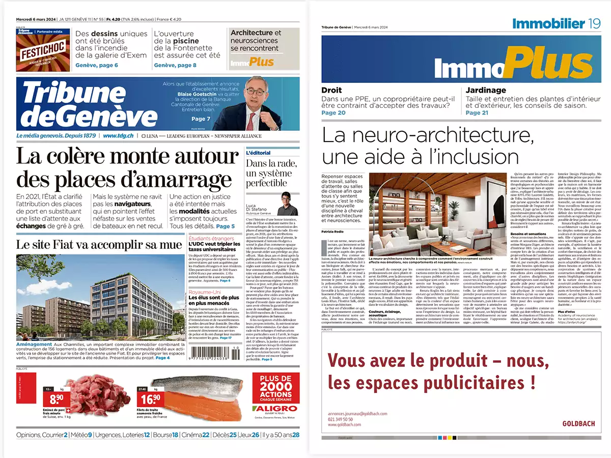 Tribune de Gèneve – La neuro-architecture, une aide à l’inclusion